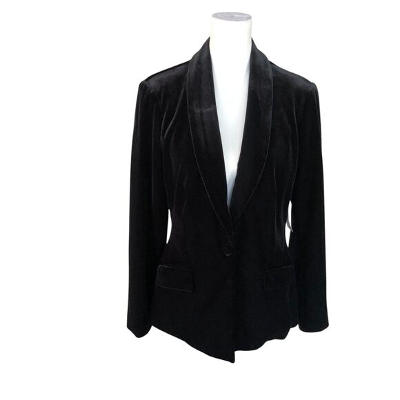 INC‎ Women's NWT Shawl Collar Single Button Velvet Whimsigoth Blazer Jacket PM - Picture 1 of 14